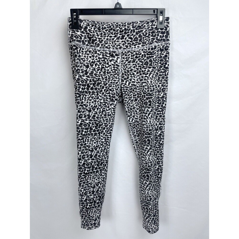 Outdoor Voices Women M Leggings Pants Black Brown Animal‎ Print 24.5"